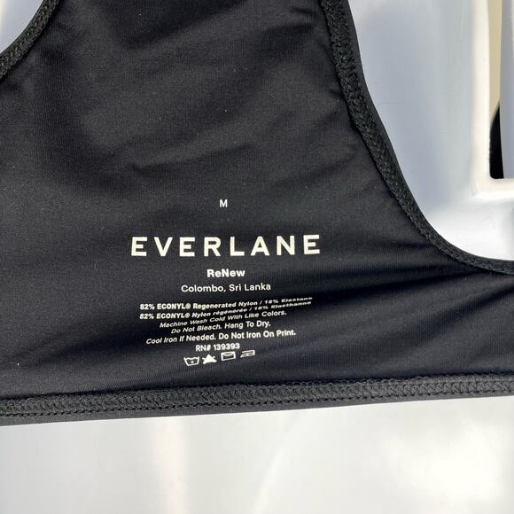 Everlane Womens The Tie-Front Bikini Top Medium Swimwear Black NWT - Picture 8 of 10
